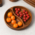 Walnut wood fruit platter solid wood round salad bowl dish dinner plate household kids fruit plate wholesale wooden tray