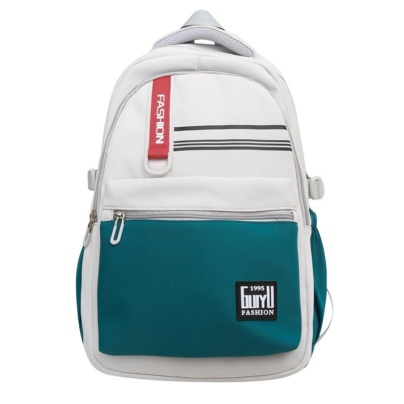 School bag, new, junior high school students, high school students, large-capacity burden reduction, lightweight backpack, simple texture backpack