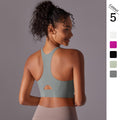 New seamless nude feel solid color racerback hook-and-eye sports bra - perfect for running, fitness, and yoga