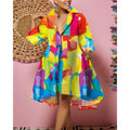 Fashion cross-border independent station  new arrival shirt collar loosefashionprintingdress for women