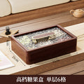 Wood grain new Chinese dried fruit storage box fruit tray refreshment tray household living room compartment snack candy box nut tray