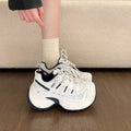 European style chunky platform sneakers for women, 2026 new spring fashion, versatile height increasing casual athletic shoes, trendy ins style flats