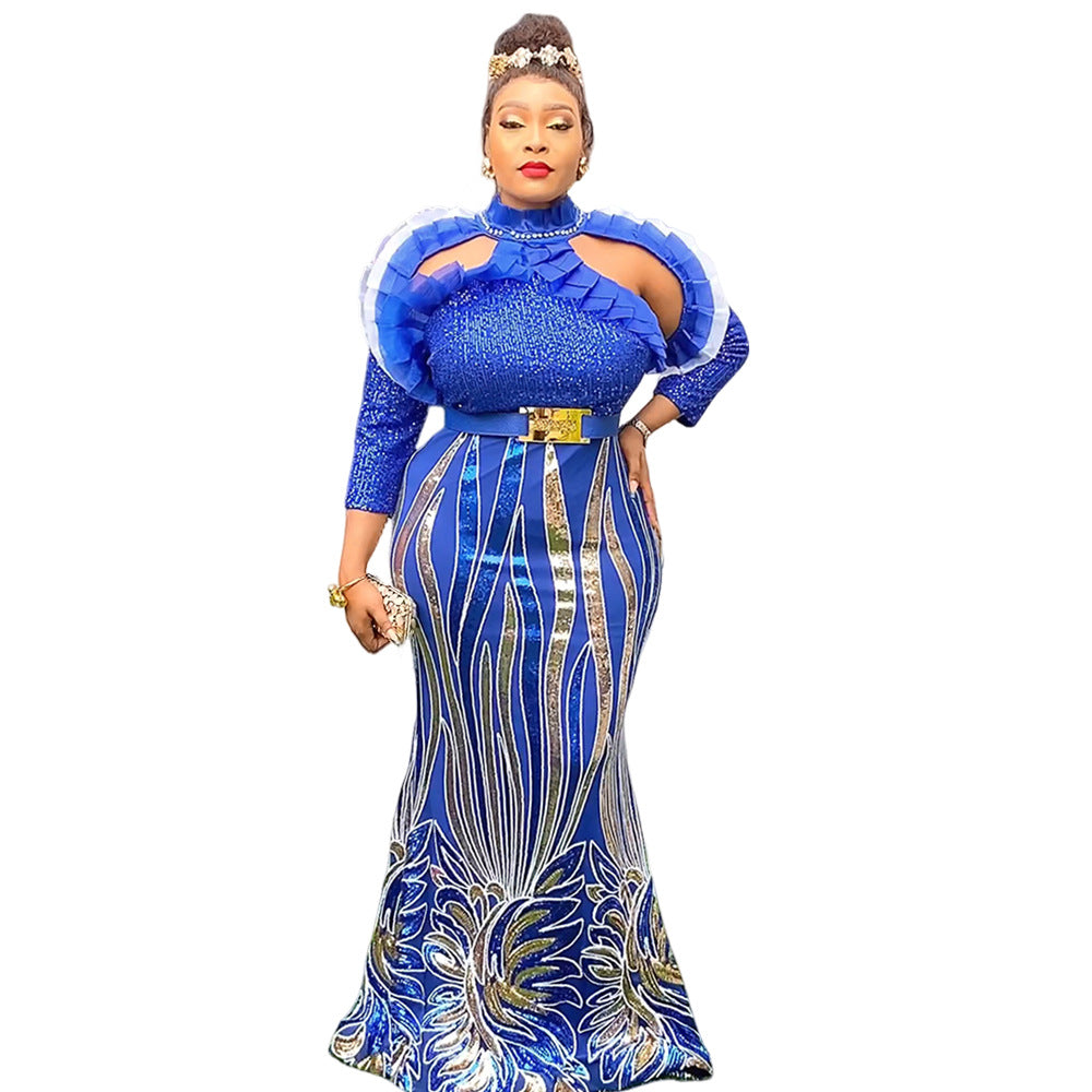 dressexport african plus size long skirt women's christmas partysexy dress