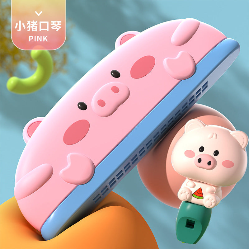 Silicone washable harmonica - beginner's toy, educational musical instrument, playable cartoon mini harmonica