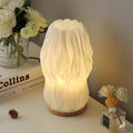 French cream style 3d solid wood table lamp - living room, bedroom, bedside, trendy romantic ambiance decorative ornament night light