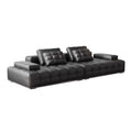 Lawrence straight leather sofa italian normcore living room large apartment house designer black leather sofa