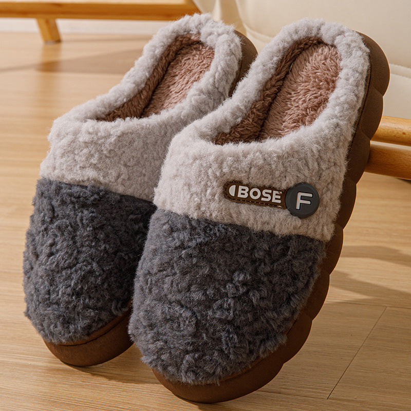 2024 winter new fuzzy slippers - indoor, non-slip, warm, trendy couple's cotton slippers for women - wholesale