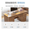 Office desk with lock, workstation with drawers, desk and chair set for employees, home desktop minimalist computer desk