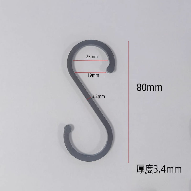 Space aluminum solid s-shaped hook kitchen utensil hook kitchen storage rack small hook accessories movable s-shaped single hook pendant