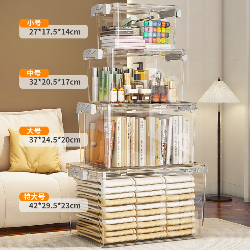 Glove box household one piece delivery plastic storage box thick PET toy cosmetic storage transparent storage box