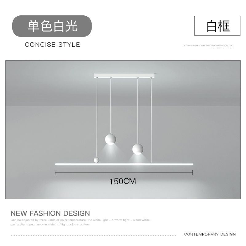 Creative restaurant light led chandelier simple modern master bedroom light long dining table bar Zhongshan Lighting Direct Sales Factory