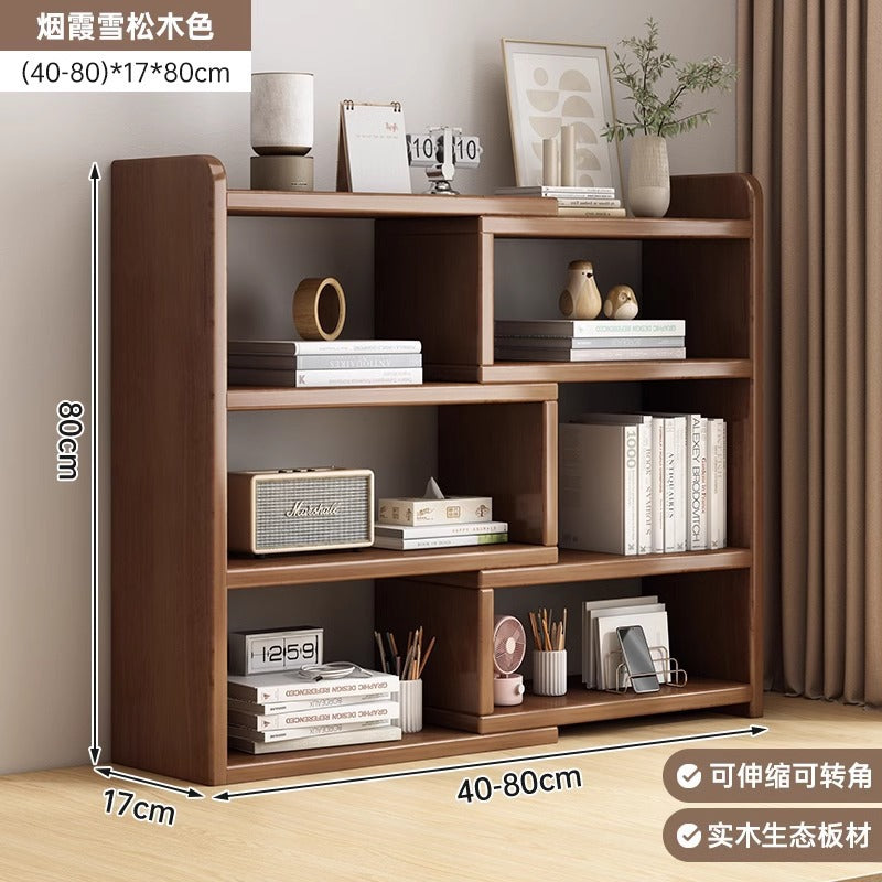 Solid wood color bookshelf Desktop shelf Children's desk Storage rack Household desk Small bookcase Office locker