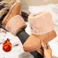 Exportfashionplus size cuffed stuffed mouth thick sole snow boots for women winternew arrivalfleece-linedthickened slip-on cotton boots
