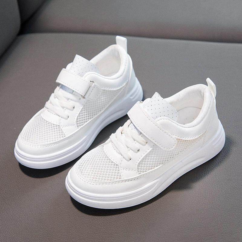 kids' white sneakers, unisex canvas shoes, new summer ins style, breathable soft sole athletic shoes for boys and girls