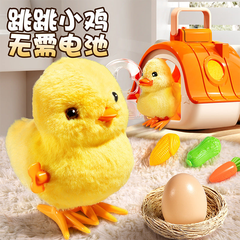 Wind-up toy jumping chicken can walk kidspopularstuffed jumping duck girl boy baby animal wholesale