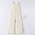 Big kids' (girls') romper, ribbed sleeveless jumpsuit + heart-shaped crossbody bag