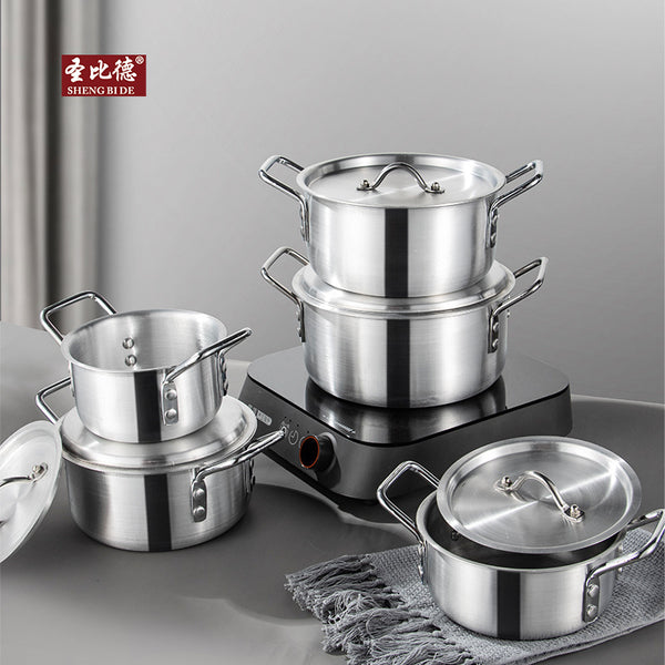 Cross-border pot  aluminum pot 7-piece cookware set cookware household hotel sanded aluminum soup pot