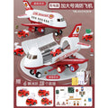 Extra large fire plane 4 alloy cars + road signs [rechargeable version]