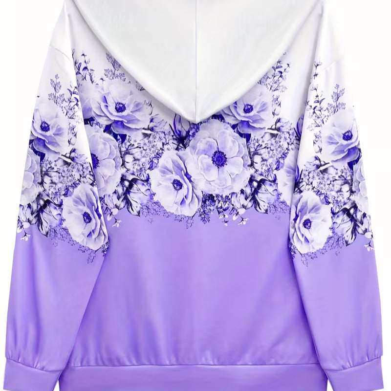 hot-selling plus-size women's zip-up hoodie, new casual long-sleeve hooded sweatshirt jacket, dropshipping available