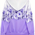 hot-selling plus-size women's zip-up hoodie, new casual long-sleeve hooded sweatshirt jacket, dropshipping available