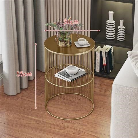 Sofa corner cabinet storage rack living room round table storage side table new scandinavian iron art light luxury side table small coffee table flower table