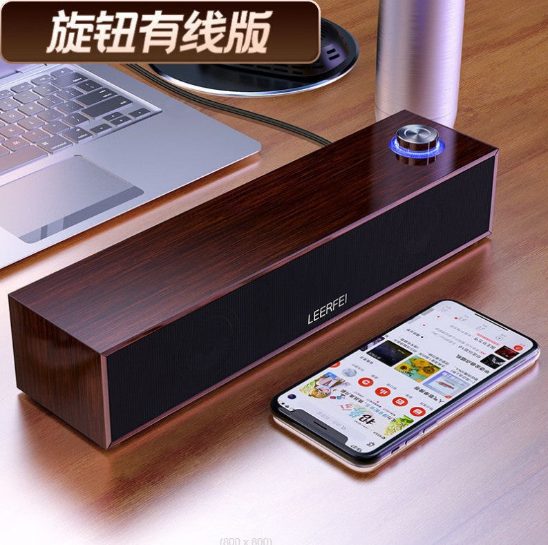 E350mb wired bluetooth speaker multimedia computer desktop long wooden speaker with deep bass - cross-border supply