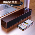 E350mb wired bluetooth speaker multimedia computer desktop long wooden speaker with deep bass - cross-border supply