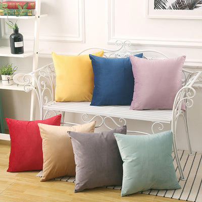 Simple pure color pillowcase velvet pillow bedside waist pillow living room sofa cushion dutch velvet drop shipping free shipping