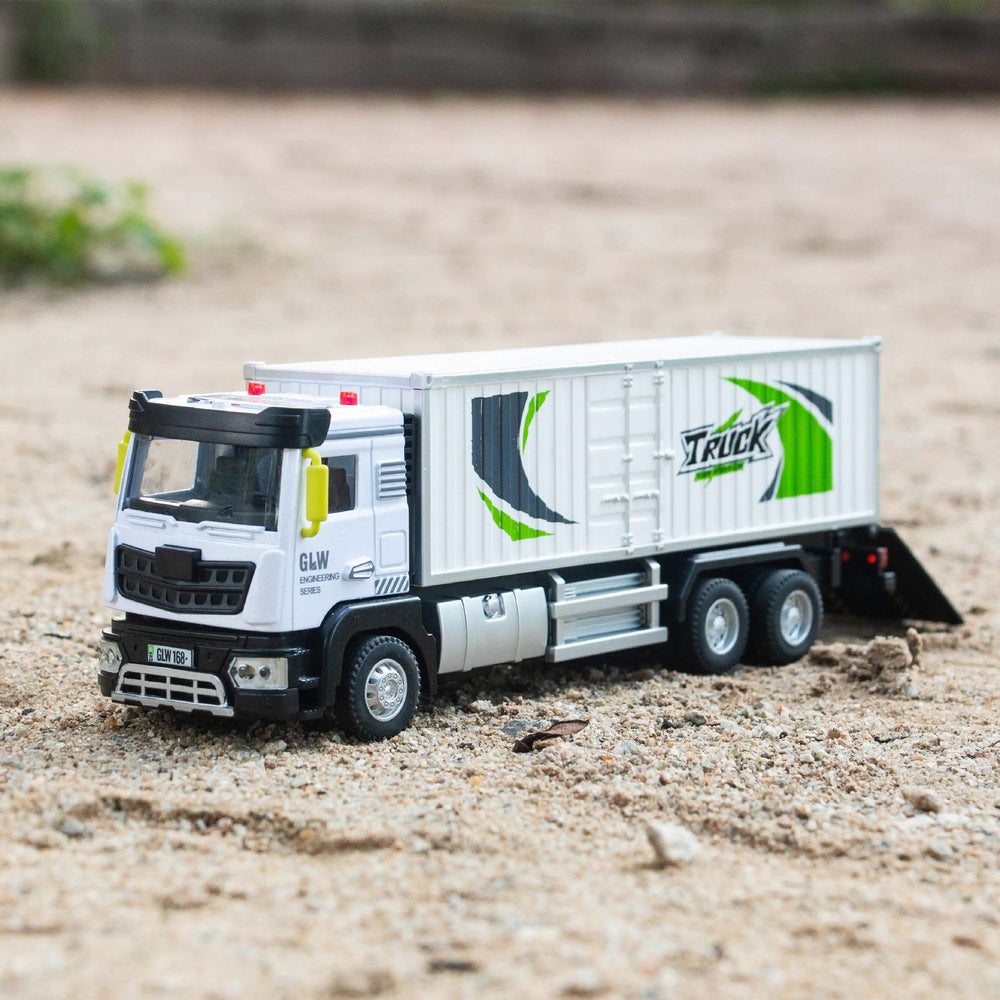Die-cast alloy big truck toy for boys - realistic container truck, car carrier, and construction vehicle model
