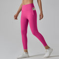 High-waisted, barely-there yoga pants for women. seamless, quick-drying, compression leggings with pockets, perfect for running, fitness, and sculpting your figure. brushed fabric for extra comfort. ideal for yoga and other workouts