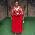 Amazon foreign trade  new fashionable and elegant top and skirt set, loose fit, plus size, slimming two-piece dress