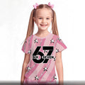 Kids' t-shirt, a cross-border bestseller featuring 67 elements, 3d digital print, summer casual fashion for girls, round neck, short sleeves