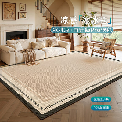 Mat carpet cream style living room new arrival ice silk no-wash wipeable sofa high-end light luxury bedroom mat floor mat