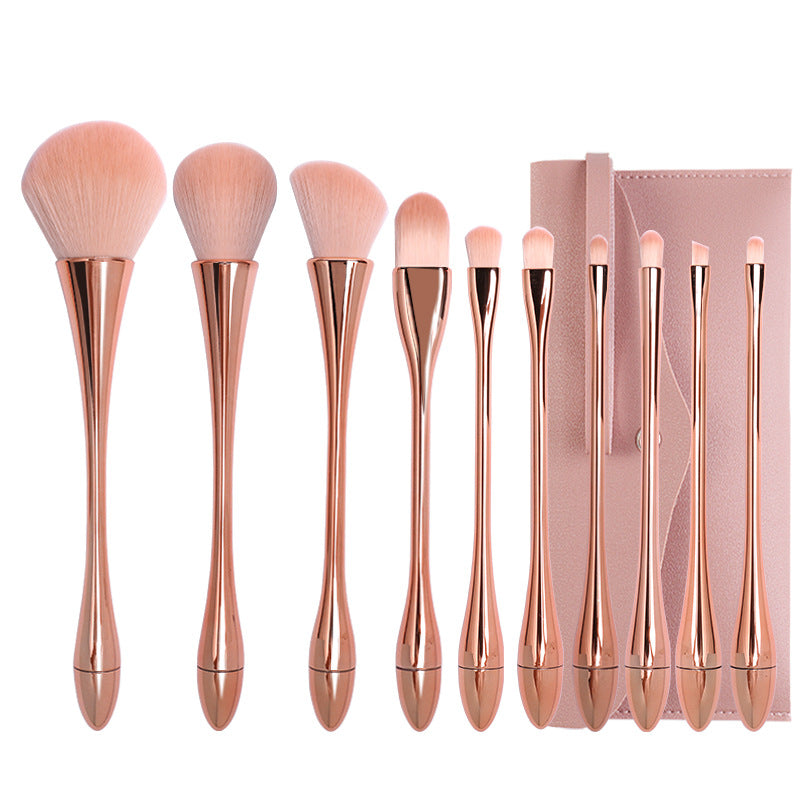 Sujilian complete set of small waist 10 beauty tools pink brush amazon popular makeup brush popular hot style