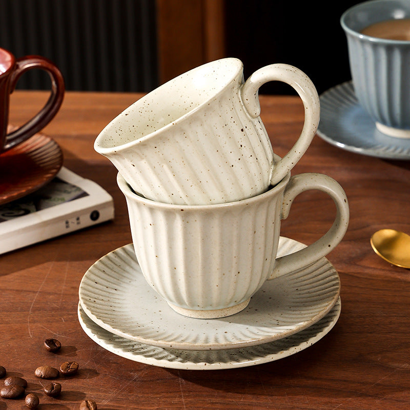 Japanese retro creative stoneware coffee ceramic mug - hand brew, vintage style, milk coffee, afternoon tea, office tea cup
