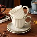 Japanese retro creative stoneware coffee ceramic mug - hand brew, vintage style, milk coffee, afternoon tea, office tea cup