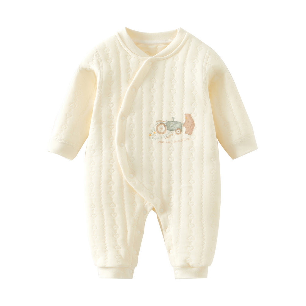 Babibele baby onesie - pure cotton, warm, newborn clothes, quilted romper, baby bodysuit, sleepsuit (unisex)