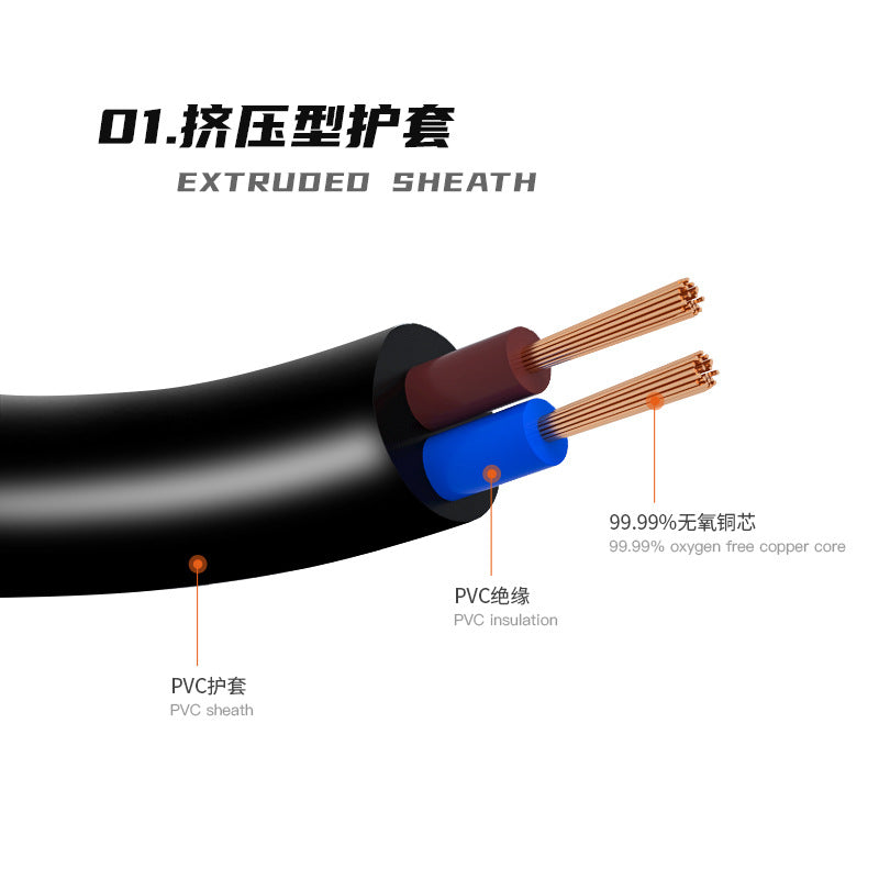 RVV2 core pure copper monitoring and control sheathed wire 05/1/1 square national standard full core full meter power cord