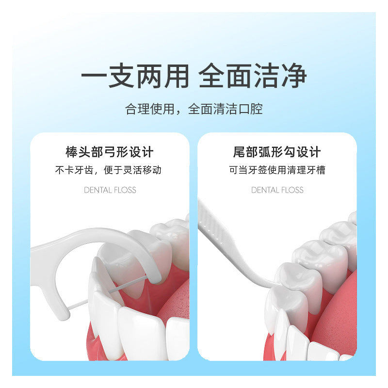 Disposable dental floss stick, boxed ultra-fine portable toothpick floss pick dental floss stick, care dental floss stick 10 pcs/box