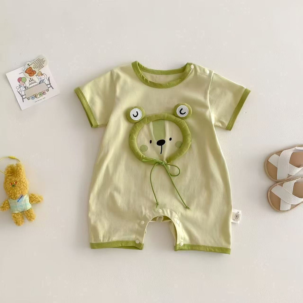 Infant cartoon romper  new summer baby korean style super cute 3d bodysuit first birthday outfit