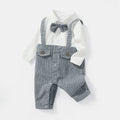 Baby clothes boys' romper two-tone grey gentleman long sleeve first birthday outfit pure cotton