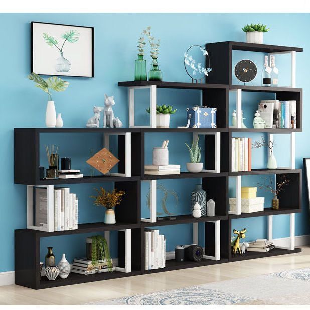 Bookshelf, storage rack, freestanding iron art living room partition, storage and display shelf, modern minimalist children's multi-layer storage cabinet