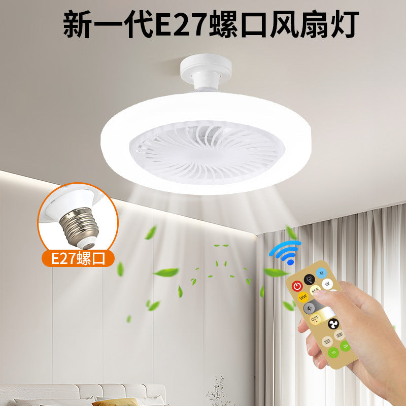 Cross-border new  small fan light E27 screw bedroom lighting fan integrated lamp ceiling fan light household