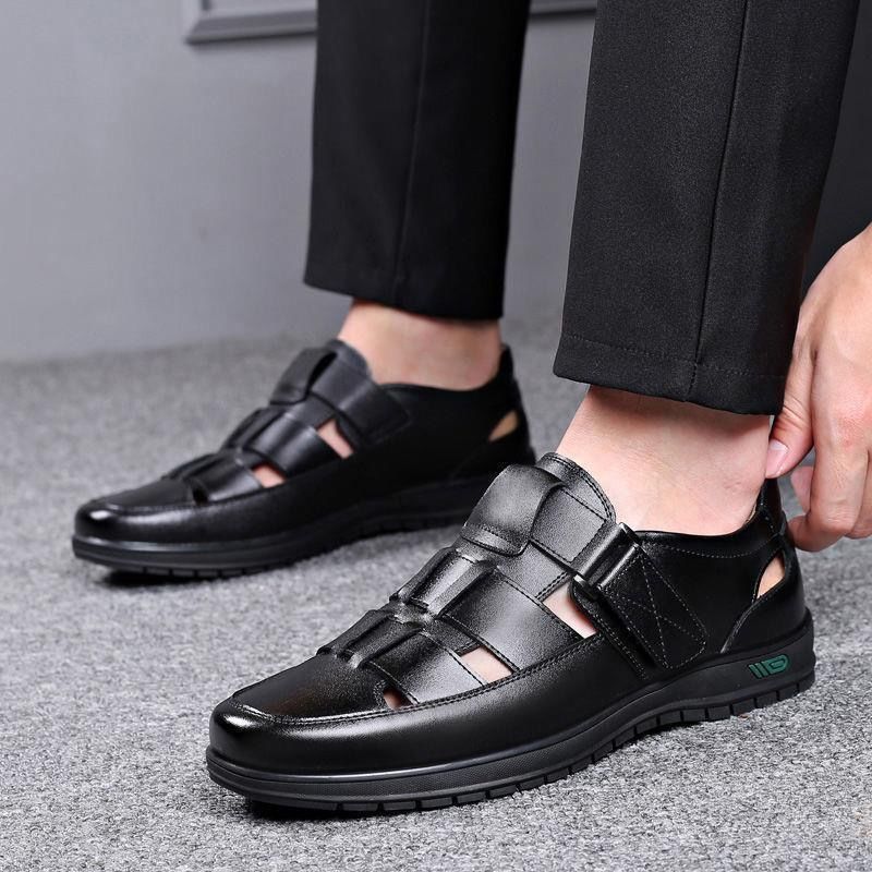 Summer hollow-out sandals for men, casual breathable soft sole, soft upper clogs, middle-aged and elderly dad shoes, wholesale and dropshipping available