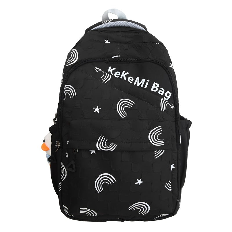 School bag, junior high school girls' new large-capacity cute girl backpack, primary school students in grades 5 to 9 to reduce the burden of backpacks