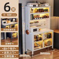 White 6-tier [60cm length] heavy-duty rock slab shelf with upgraded height (no casters)