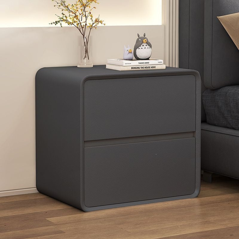Bedside tableaccessible luxurycream style normcore storage cabinet for home bedroom modern casual small solid wood leather bedside cabinet
