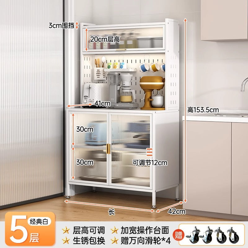 Kitchen storage rack, sideboard, floor-standing multi-layer oven, microwave, pot, electrical appliance, multi-functional storage cabinet