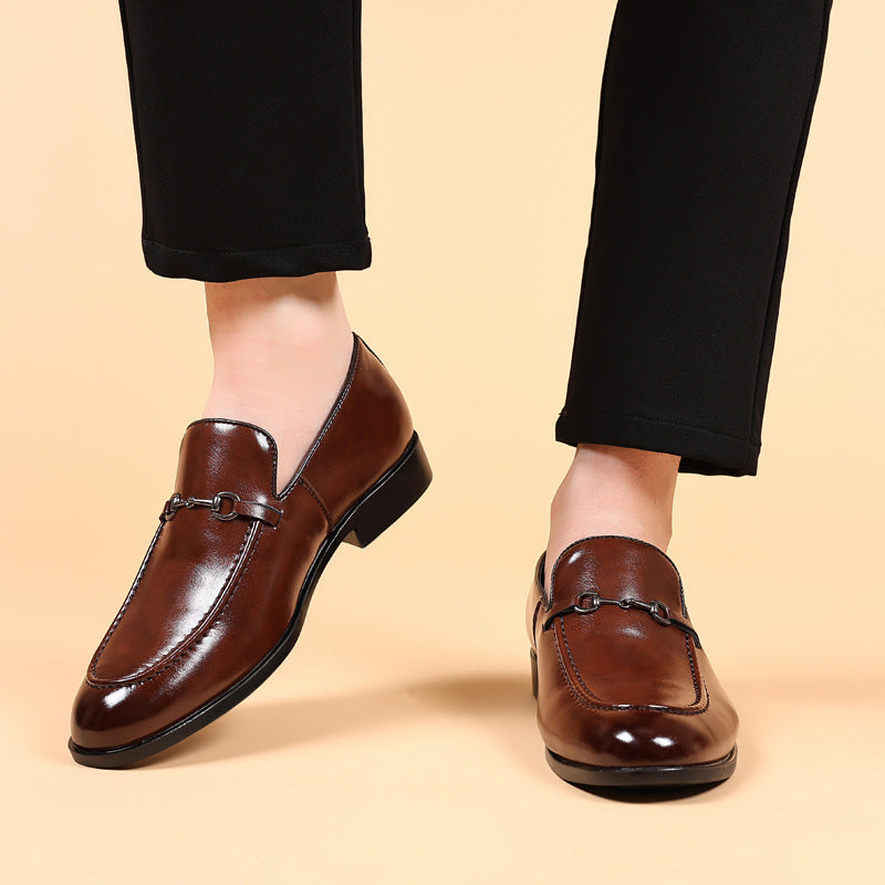 2025plus sizemale leather shoes men's new business formal casual shoes men's british k-style pointed toe plus size shoes