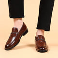 2025plus sizemale leather shoes men's new business formal casual shoes men's british k-style pointed toe plus size shoes